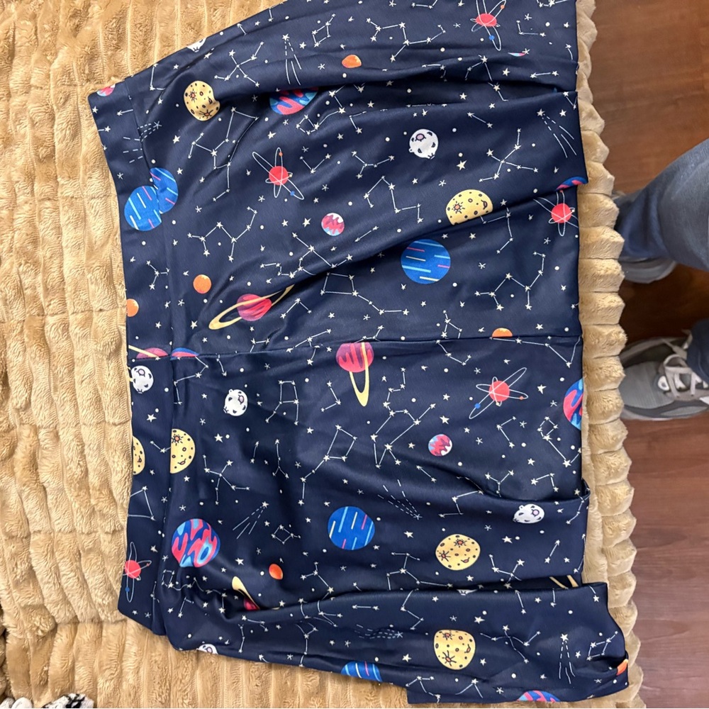 Space-Themed Skirt with Planets and Stars: Mrs. Frizzle?